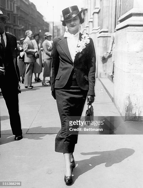 Miss Betty Clarke Seeley is seen as she strolled on Fifth Avenue on Easter morning, wearing her chic Easter bonnet, very smart, and the very item to...