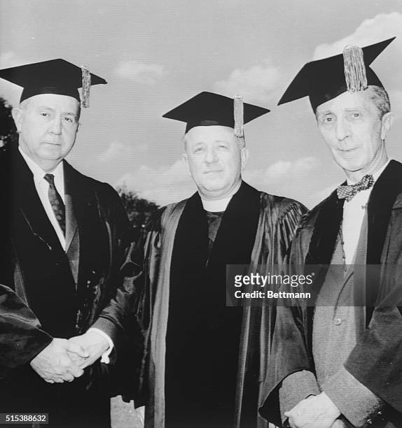 Recipients of honorary degrees at commencement ceremonies of University of Massachusetts in Amherst Sunday afternoon. Shown here from left to right...