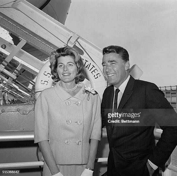Europe Bound. New York: Peter Lawford and his wife Patricia, sister of President Kennedy sail for Europe aboard the liner United States. They'll...