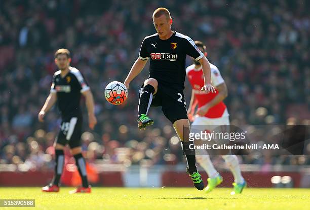 Ben Watson of Watford during the Emirates FA Cup match between Arsenal and Watford at the Emirates Stadium on March 13, 2016 in London, England.