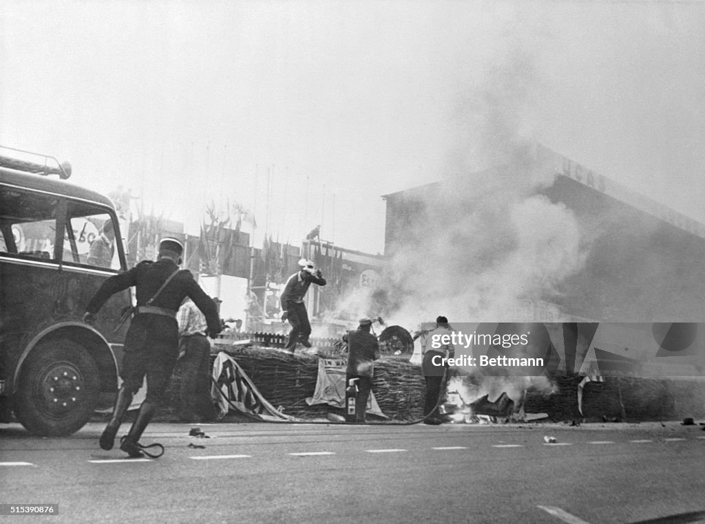 Firefighters Battling a Fire