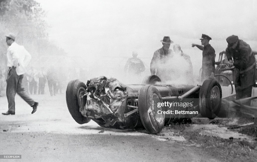 Bill Vukovich in Burning Car