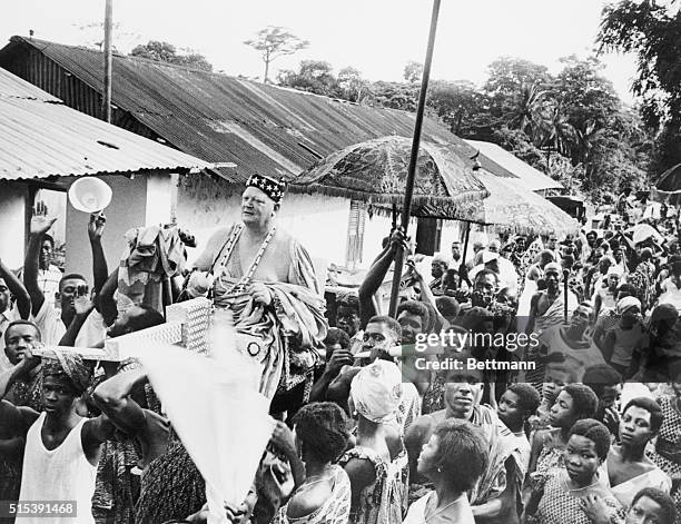 Accra, Ghana: White Chief In Black Africa. Nana Kofi Onyaase, alias Roland James Moxon, rides high as the first white traditional chief in Black...