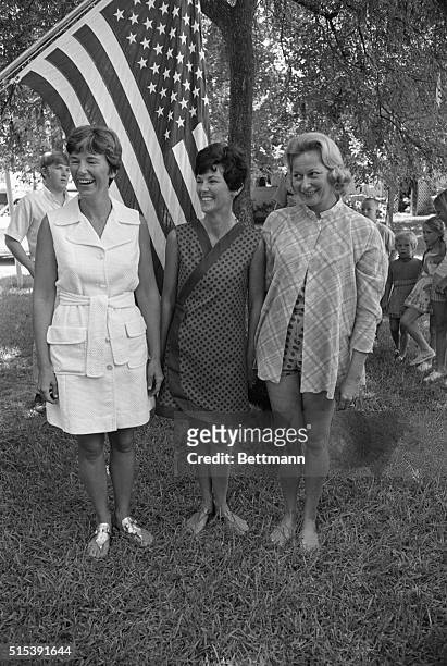 Astrowives. Seabrook, Texas: The wives of the Apollo 11 astronauts get together for a luncheon and swimming party at the home of Mrs. Joan Aldrin...