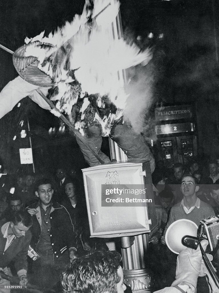 Students Burn Effigy of Governor Marvin Griffin