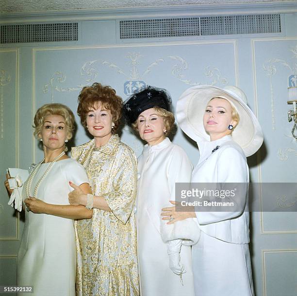 New York, New York: Sister act? Well, almost. It's Mother Jolie Gabor , and her daughters , Eva, Magda, and Zsa Zsa, as they greeted guests to a...