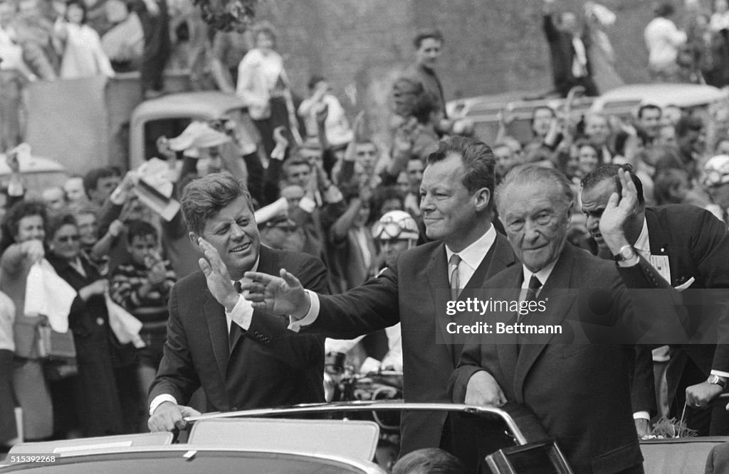 John F. Kennedy, Willy Brandt and Konrad Adenauer