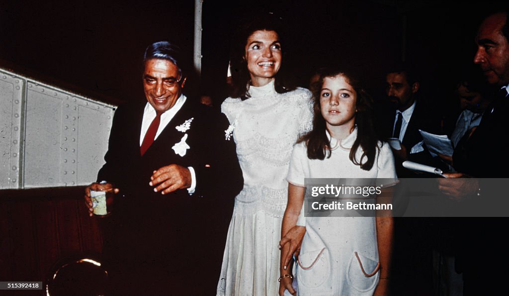 Aristotle and Jacqueline Kennedy Onassis with Young Caroline Kennedy