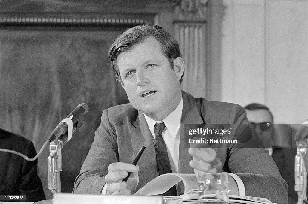 Senator Kennedy During Senate Hearing