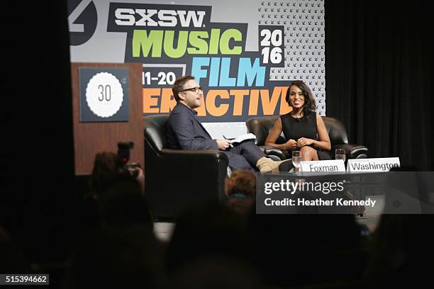 Editorial Director of InStyle & StyleWatch Ariel Foxman and actress Kerry Washington speak onstage at 'Kerry Washington and the New Rules of Social...