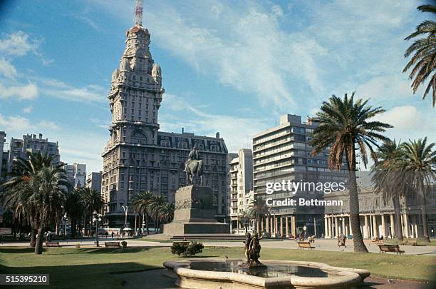 Plaza Independencia with the Palacio Salvo in the background.