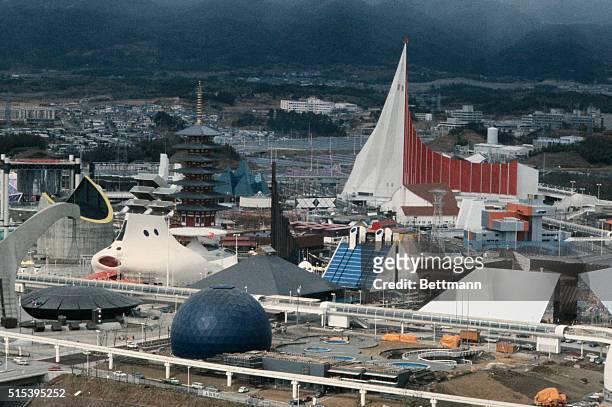 Osaka, Japan: View of the grounds of Expo '70 showing Russian Pavilion and the Australian Pavilion .