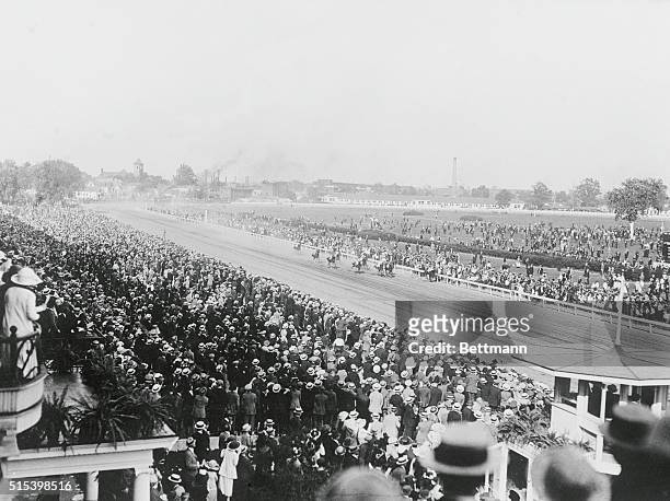 "Morvich" Easily Wins Kentucky Derby. The pack of entries coming down the homestretch with "Morvich," Jockey Johnson up, leading in the drive to the...