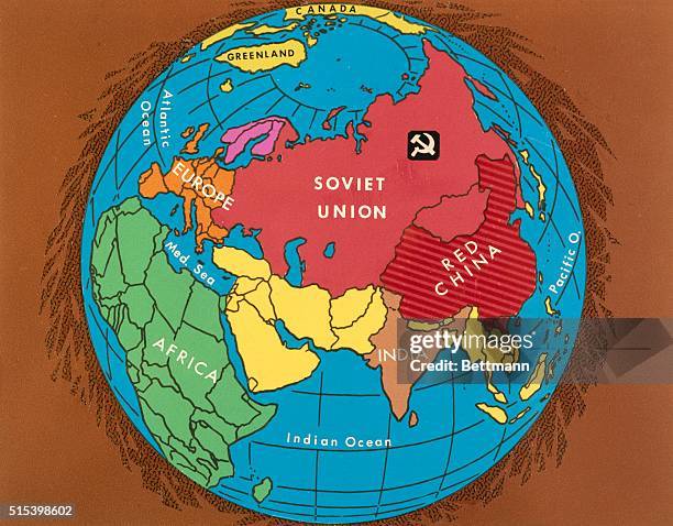 This map shows the Soviet Union and Red China, who resumed top level relations 11/24. Such relations were suspended four years ago. In addition, the...