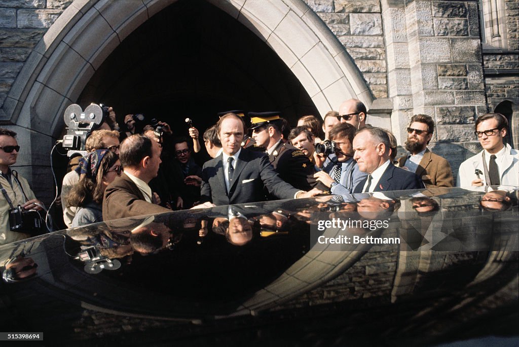 Pierre Trudeau Leaving House of Commons