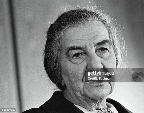 Israeli Prime Minister Golda Meir holds a press conference in Washington during her current visit to the United States. Mrs. Meir said December 5th...