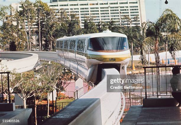 The Monorail at Walt Disney World, Florida, USA, 11th November 1971.