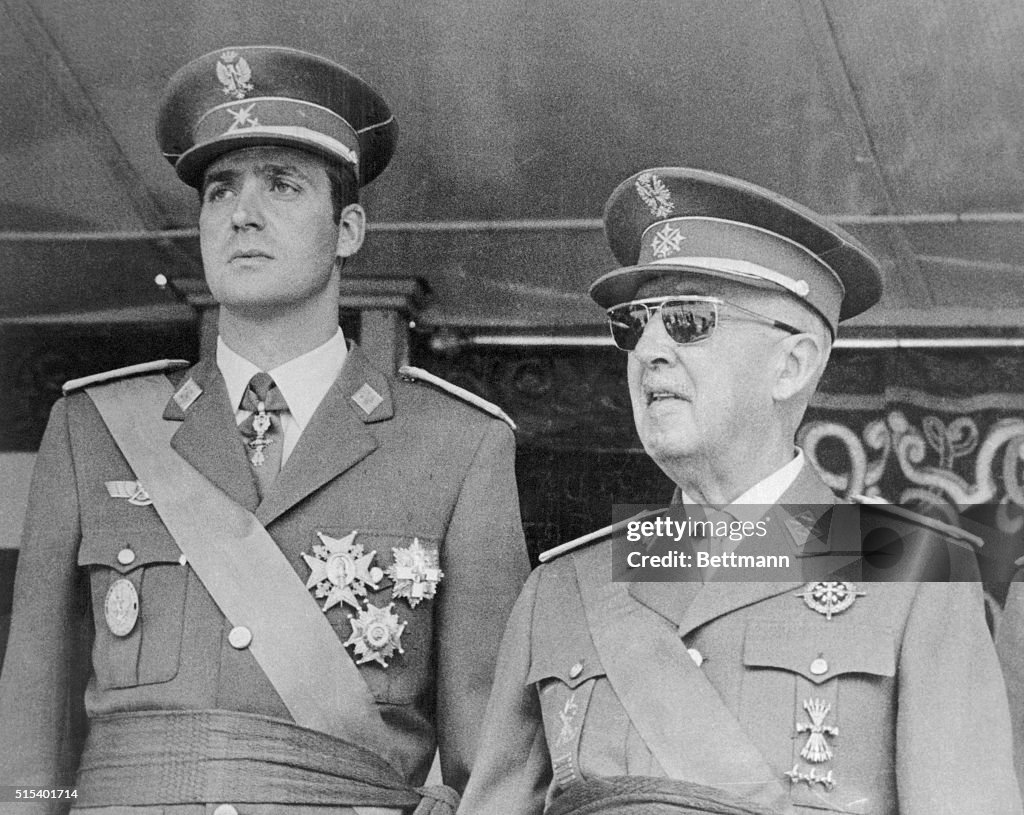 Juan Carlos, Prince of Spain, and Francisco Franco