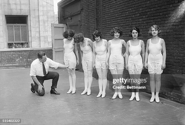 New York: Heat Drives "Follies" Girls To Roof For Rehearsals. Ned Wayburn, director of the New Ziegfeld "Follies" at the New Amsterdam Theater,...