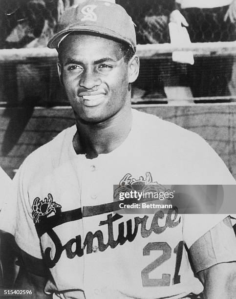 Baseball Player Roberto Clemente played with the Santurce Crabbers in Puerto Rico from 1952-1954.