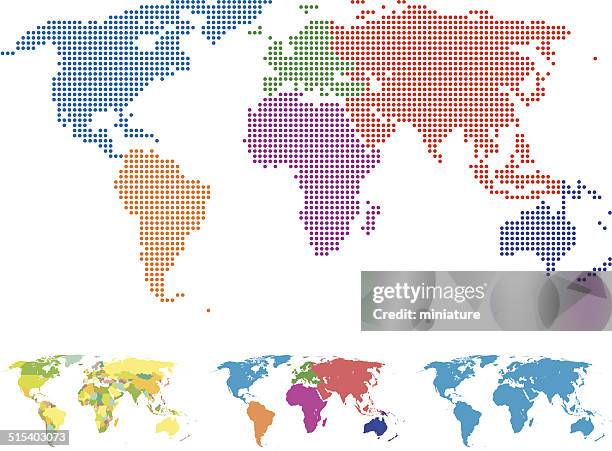 world map - pixelated world map stock illustrations