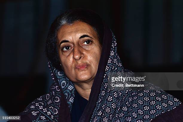 New Delhi, India- ORIGINAL CAPTION READS: Prime Minister Indira Gandhi has assumed virtually absolute power in India 6/27/1975 by jailing hundreds of...