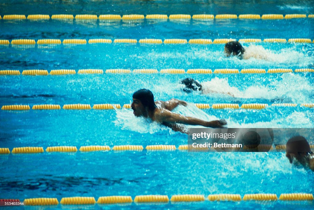 Mark Spitz in Olympic Swimming Action