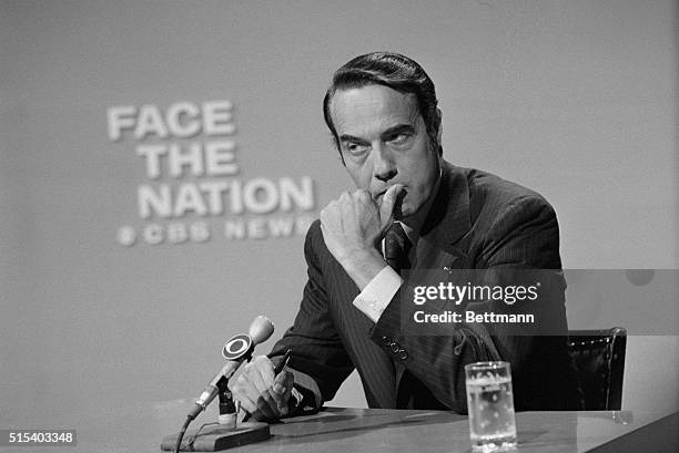 Bob Dole, Chairman of the GOP National Committee appearing on Face the Nation TV show.