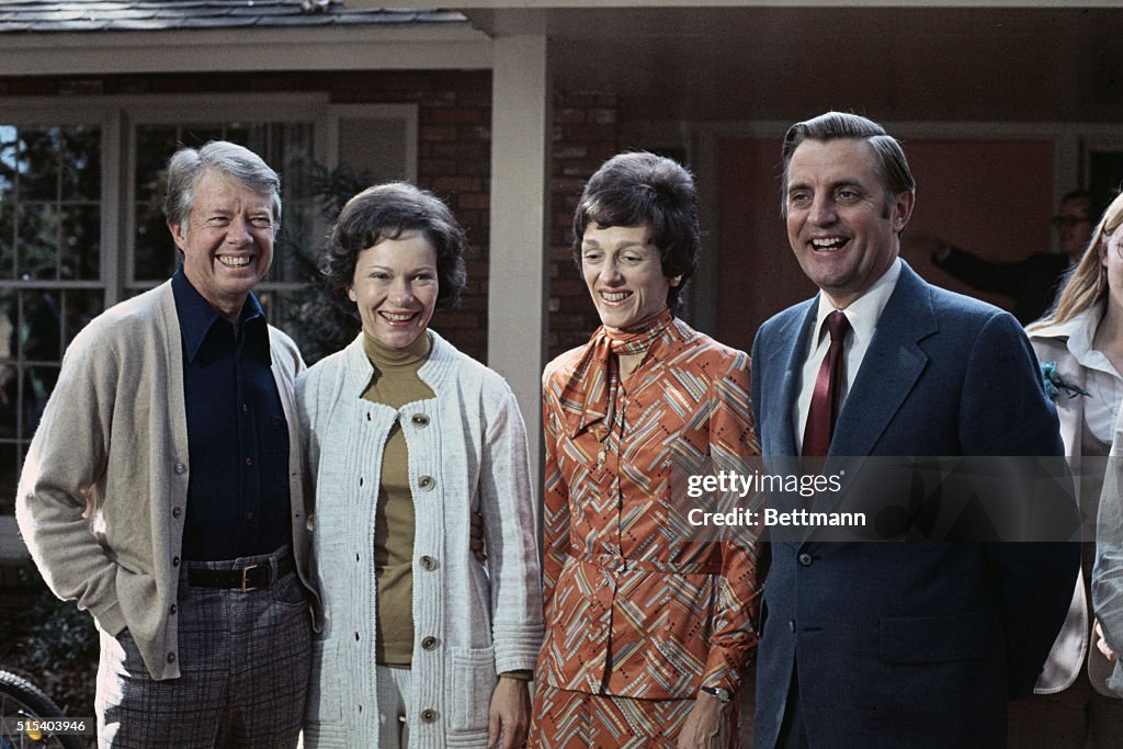 Walter Mondale and Jimmy Carter with Wives