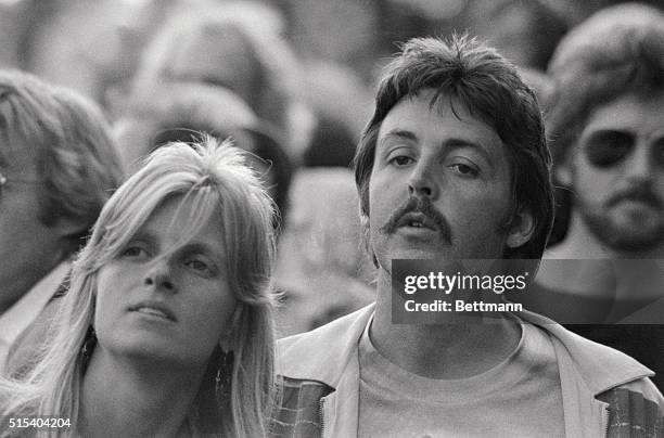 Former Beatle Paul McCartney and wife, Linda, were among the 250,000 crowd that witnesses the entertainment of the Rolling Stones on the grounds of...