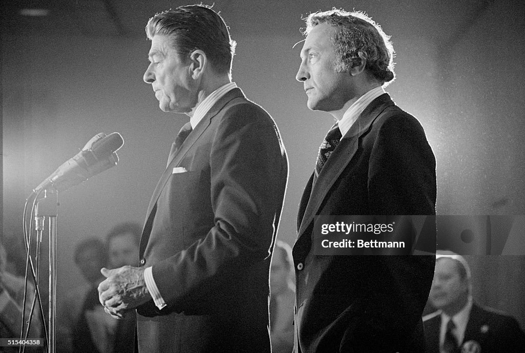 Ronald Reagan Speaking at a News Conference