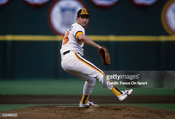 Mark Thurmond of the San Diego Padres pitches against the Detroit News  Photo - Getty Images