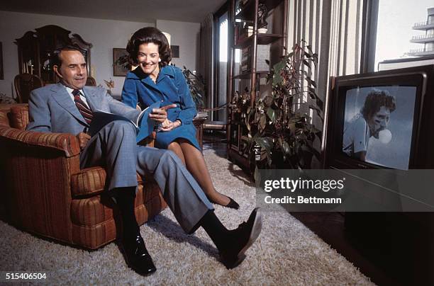Republican Vice Presidential candidate Senator Robert Dole and his wife, Mary Elizabeth, take time out from the rigors of campaigning to relax and...