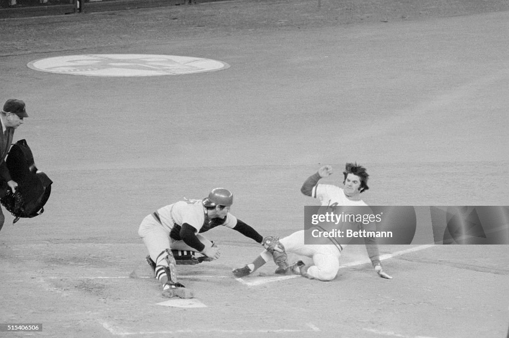 Pete Rose Sliding Into Home
