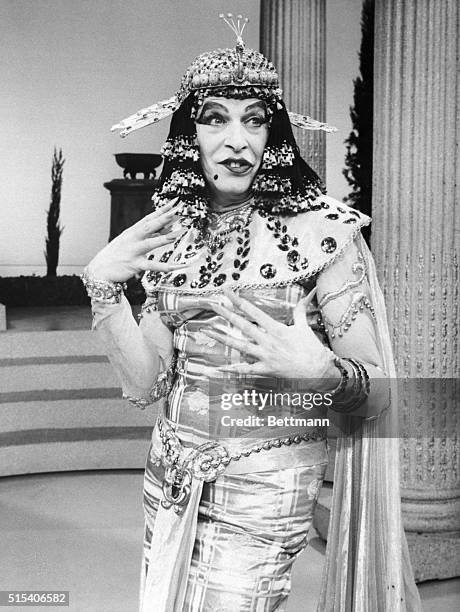 Comedian actor Milton Berle in transvestite drag. Undated photograph, circa 1950.