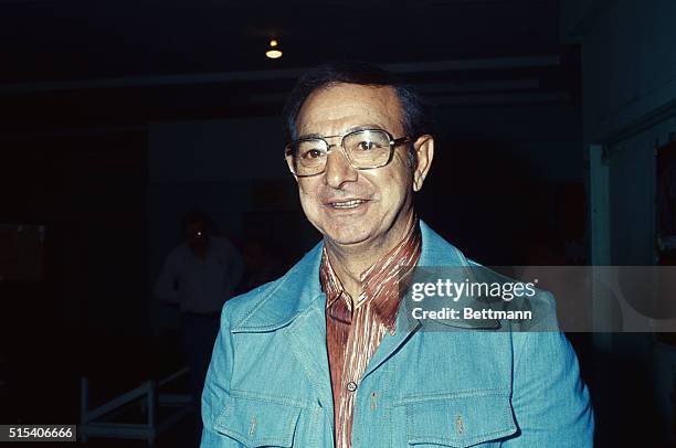 Angelo Dundee, professional boxing trainer and manager, is shown smiling in this closeup photo.