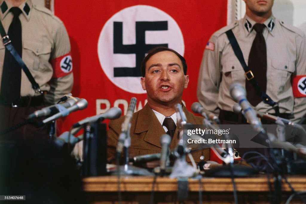 Nazi Leader Frank Collin Making Announcement