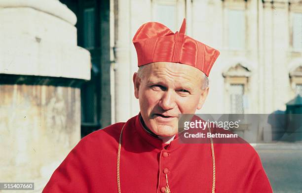 Vatican City: Close up of Cardinal Karol Wojtyla, archbishop of Kracov, Poland.