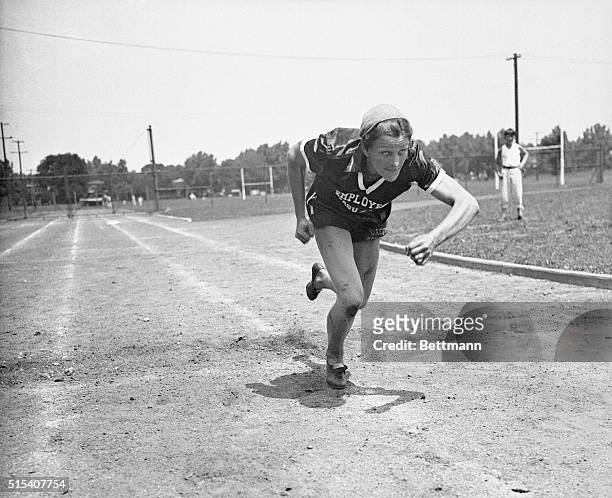 Mildred "Babe" Didrickson of Dallas, Texas, the 18 year old star who won the Texas A.A.U. Track meet singlehandedly, by winning eight out of ten...