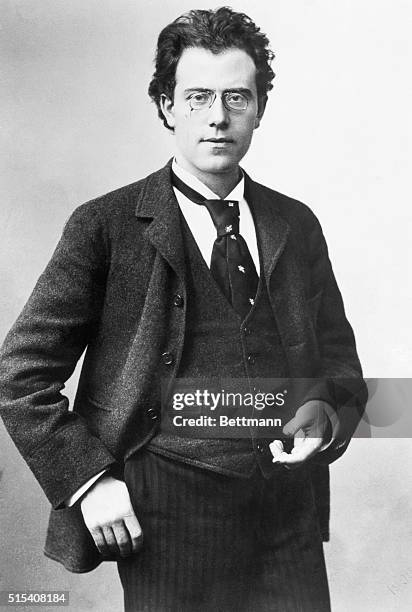 Portrait of young Gustave Mahler 1860-1911; Austrian composer. Undated photo.