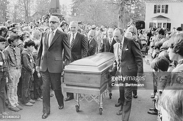 Casket bearing the remains of Norman Rockwell, artist laureate of rural America, leaves St. Paul's Episcopal Church after funeral services. 400...