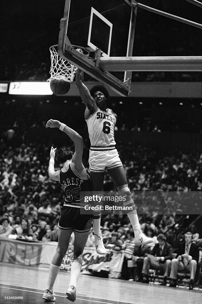 Julius Erving Scoring Against the Phoenix Suns