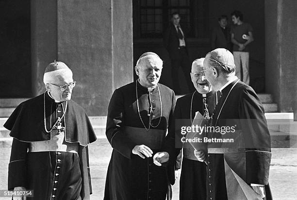 Vatican City- The new Pope, Polish Cardinal Kaarol Wojtyla, is shown in St. Peter's Square.