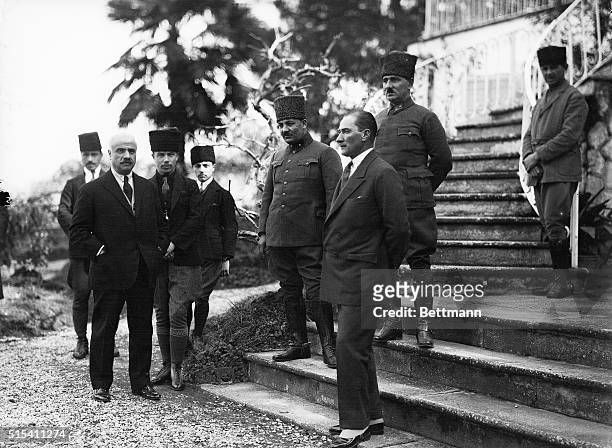 Turkey: Photo shows his excellency Mustafa Kemal Ataturk and his officers, Smyrna .