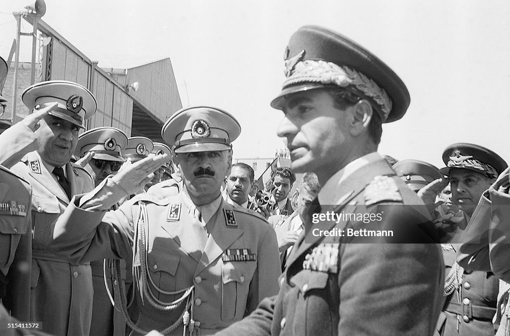 Shah Mohammad Reza Pahlavi Saluted by Soldiers