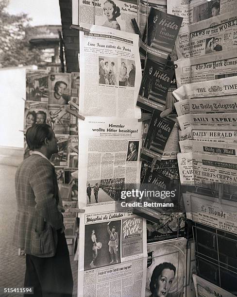 Berlin, Germany- Hitler is by no means dead as far as best-selling Berlin newsstand publications are concerned. This display on fashionable...