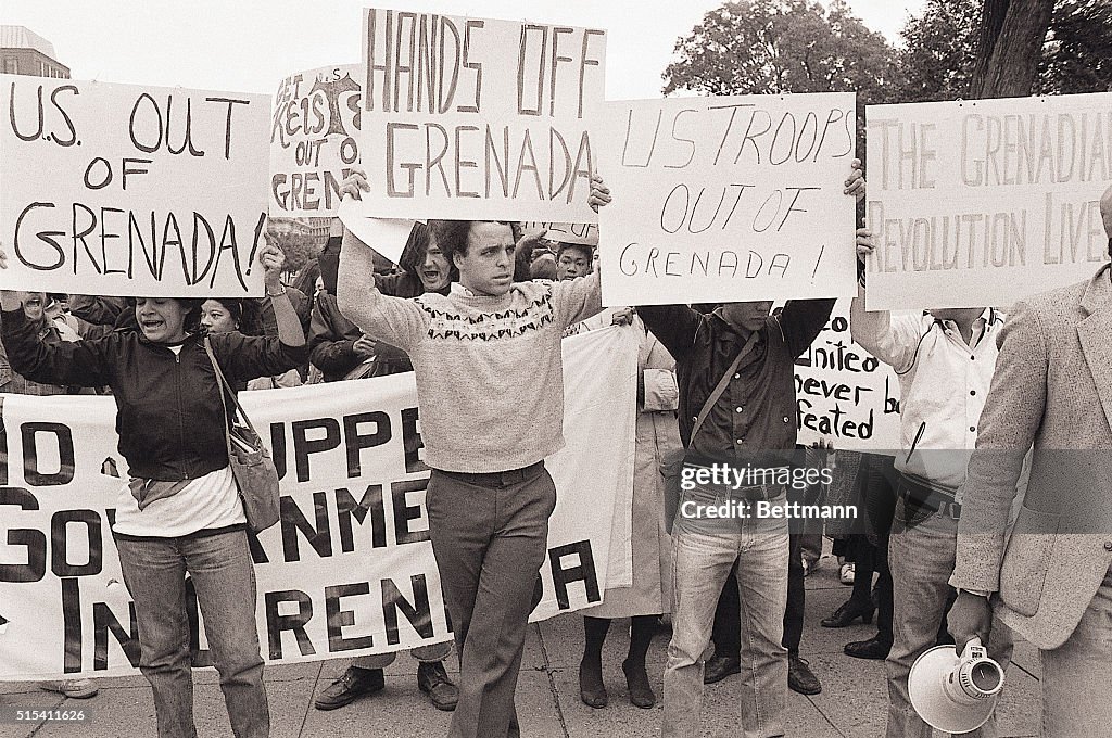 Group Protesting Grenada Invasion