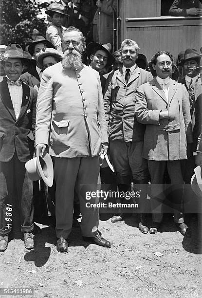 Mexico City, Mexico-General Venustiano Carranza, who overthrew General Huerta, arriving in Mexico City.