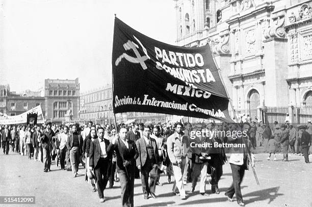 Mexico City, Mexico-One does not have to be a keen student of Spanish to interpret the second word, "Comunista" in this banner, nor to recognize the...