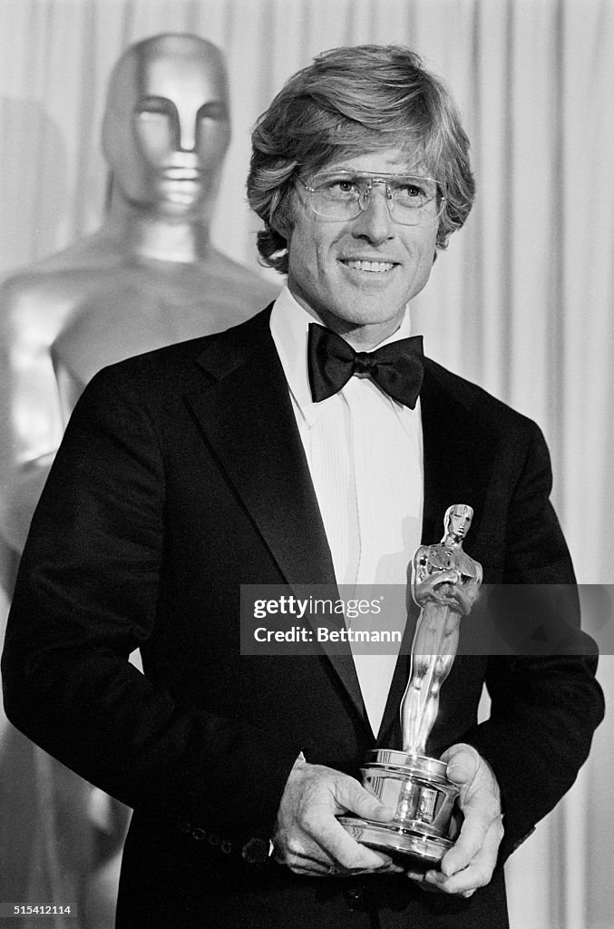 Robert Redford Holding Oscar